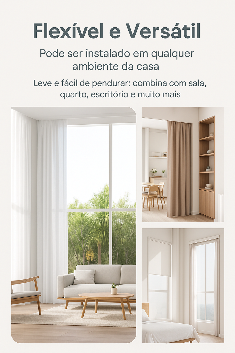 Robô Inteligente de Cortina Tuya – Instalação Fácil, APP + Controle por Voz, Compatível com Alexa/Google
