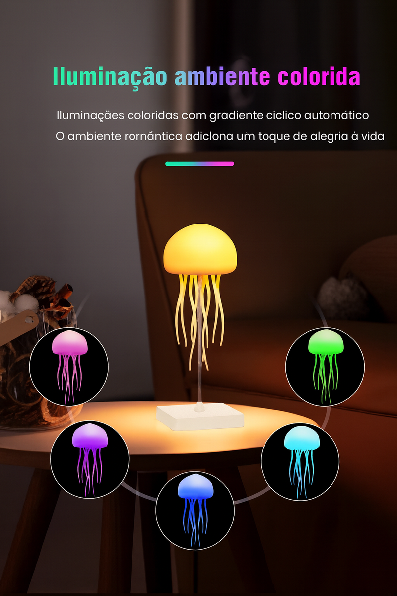 Luminária de cabeceira LED Nihgt Light controle de voz, gradiente e rotatória, fofa decorativa