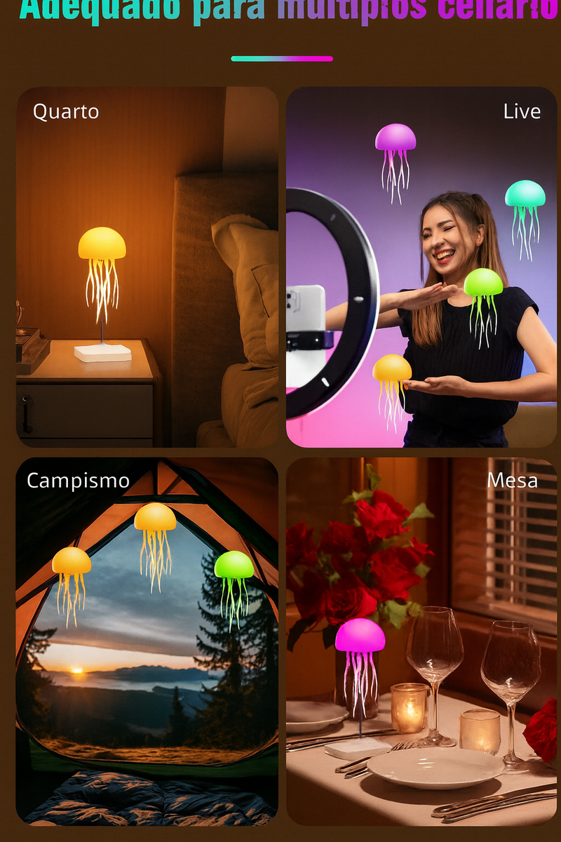 Luminária de cabeceira LED Nihgt Light controle de voz, gradiente e rotatória, fofa decorativa