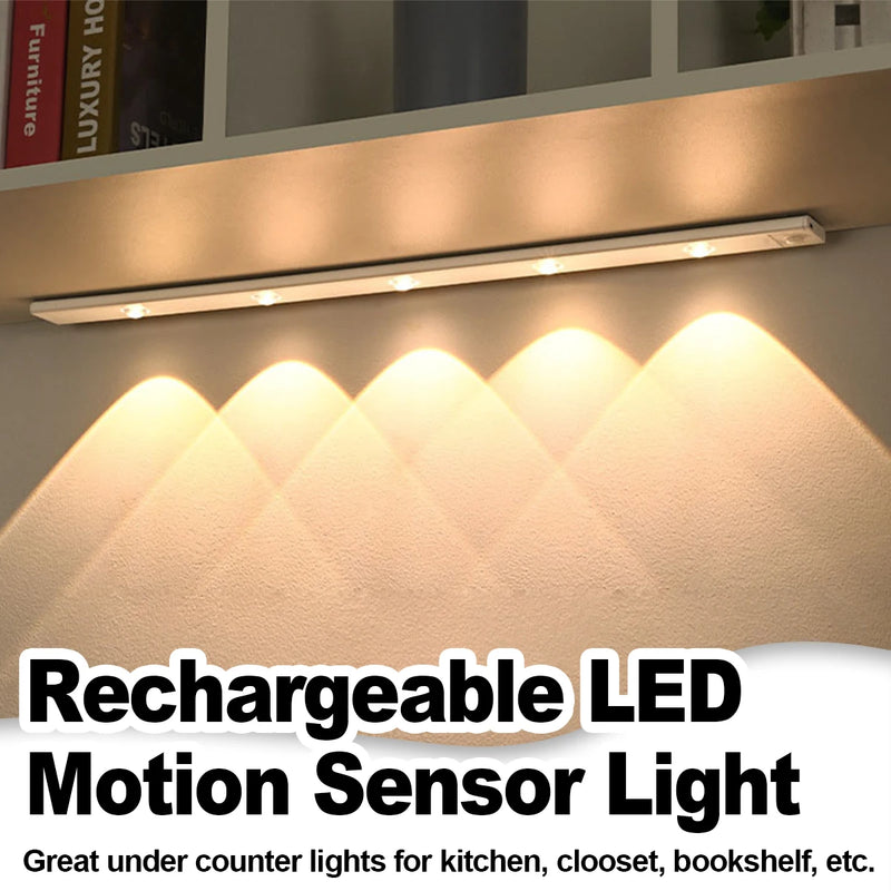 Fita de Luz LED com Sensor de Movimento – Ultra Fina, Recarregável USB, 3 Cores (10cm/20cm/30cm/50cm)