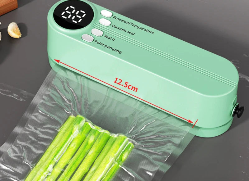 Mini máquina de selagem a vácuo sem fio 2025, USB, totalmente automática, portátil, para embalagem de alimentos, máquina de selagem de plástico
