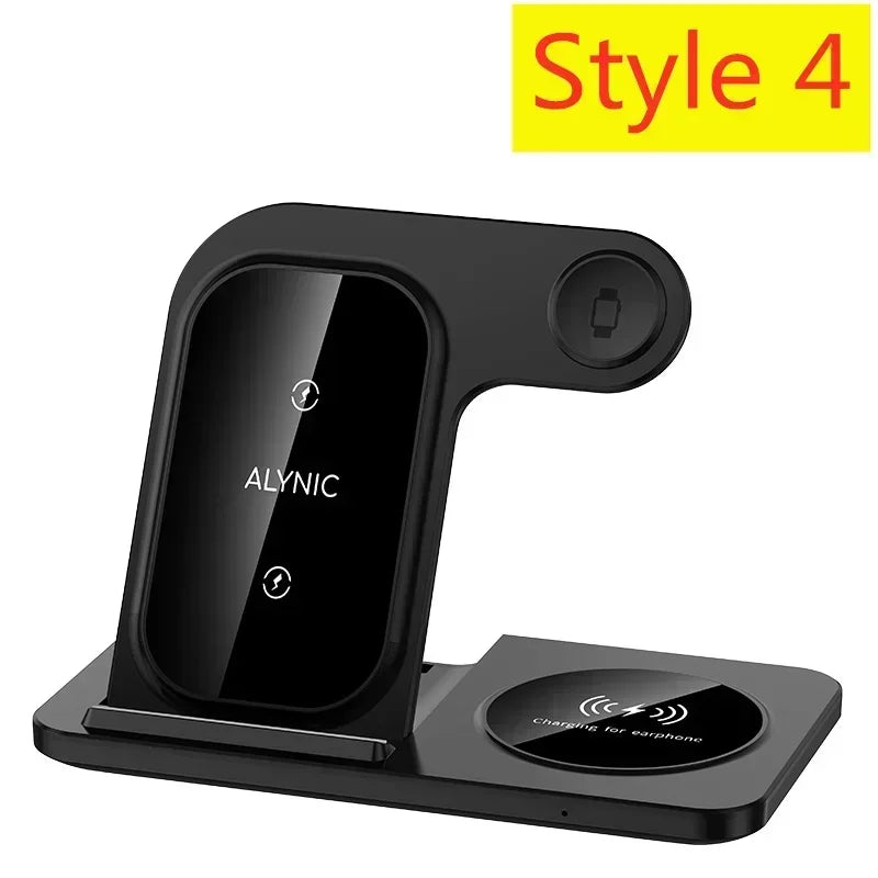 Carregador Sem Fio 3 em 1 Dobrável – iPhone, Apple Watch e AirPods | Rápido, Portátil e Seguro