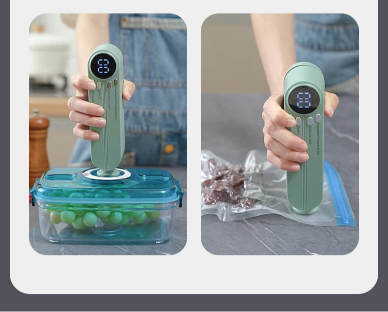 Mini máquina de selagem a vácuo sem fio 2025, USB, totalmente automática, portátil, para embalagem de alimentos, máquina de selagem de plástico