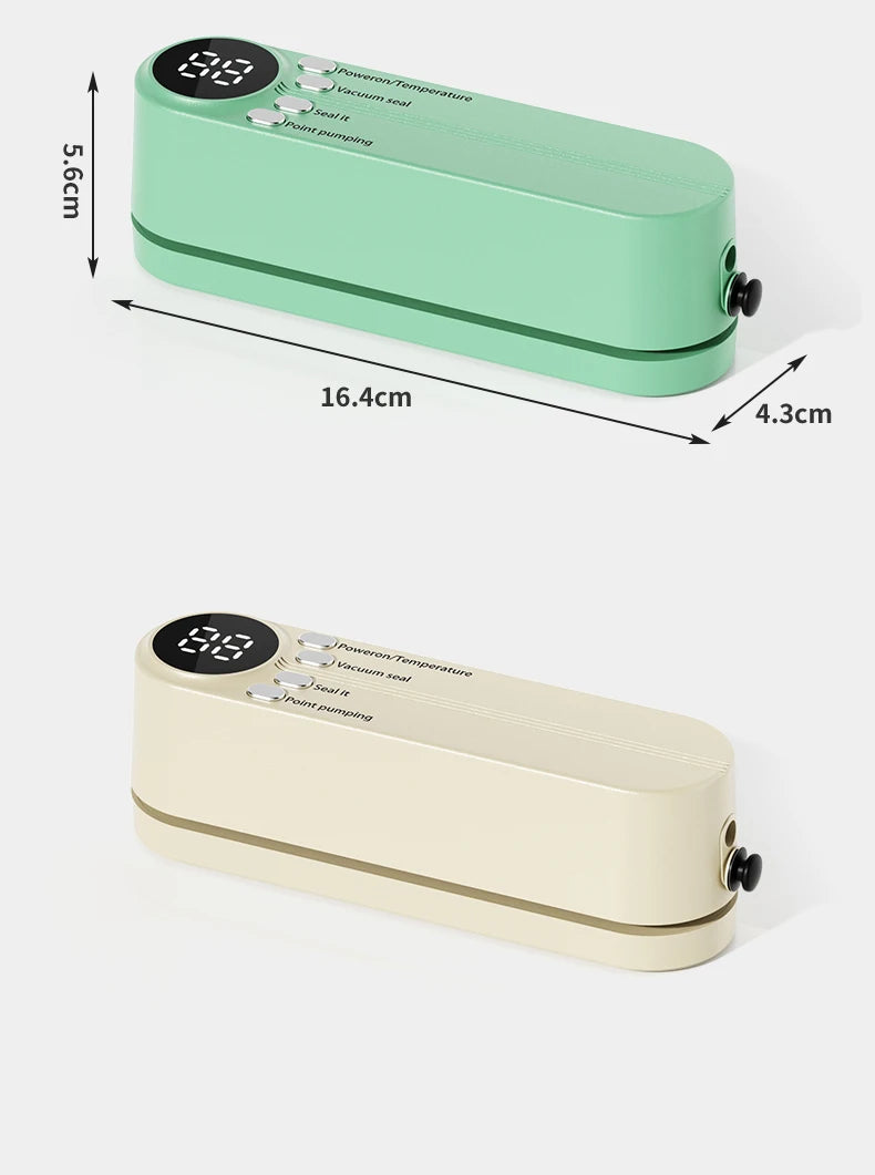 Mini máquina de selagem a vácuo sem fio 2025, USB, totalmente automática, portátil, para embalagem de alimentos, máquina de selagem de plástico