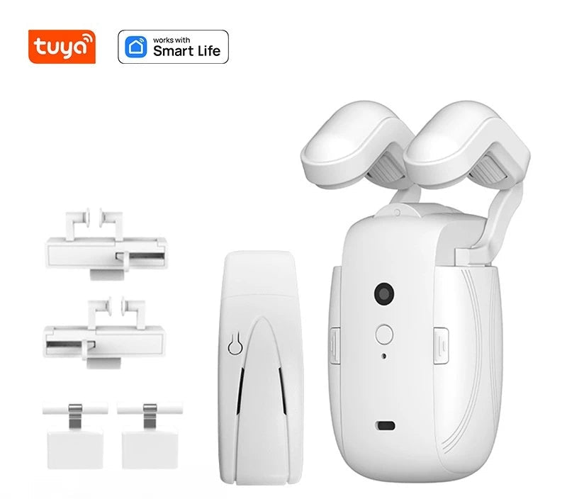 Robô Inteligente de Cortina Tuya – Instalação Fácil, APP + Controle por Voz, Compatível com Alexa/Google