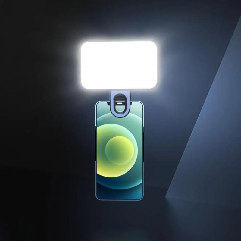 Luz de Selfie LED Portátil com Clipe – 3 Tons de Iluminação para Celular, Notebook e Vídeos