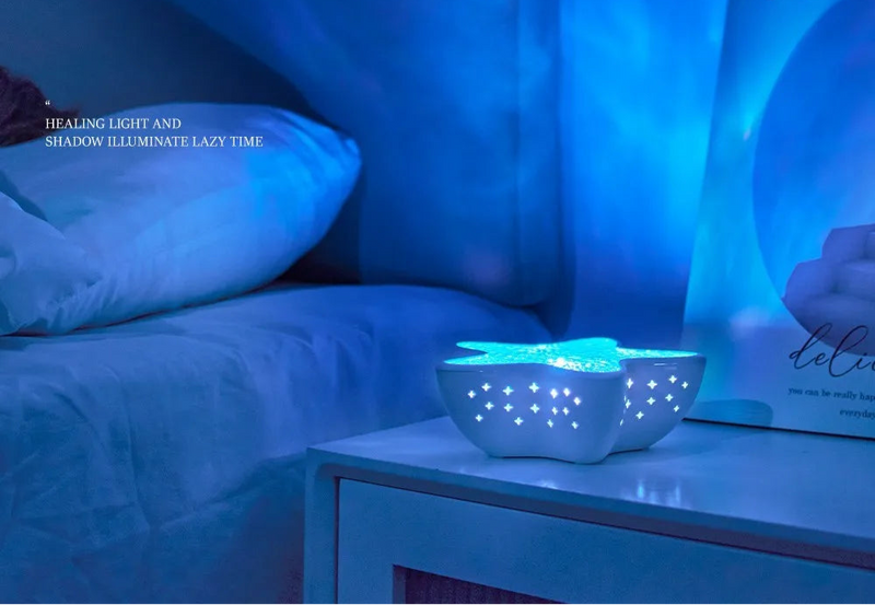 Luminária Projetor Estrela-do-Mar – Transforme o Quarto com 7 Cores Mágicas ✨ | Luz Noturna Infantil, Abajur de Mesa Regulável, Presente Criativo e Encantador 🎁